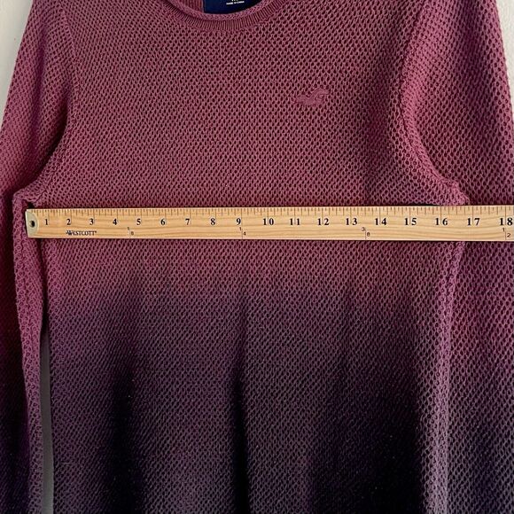 Hollister Ombre Pullover Mens Size XS Sweater Burgundy Red Long Sleeve Top - Picture 5 of 7